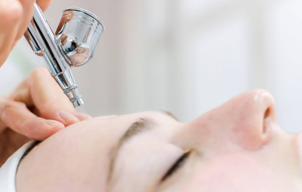 A small hand-held machine spraying concentrated oxygen molecules onto the outer layer of your skin.